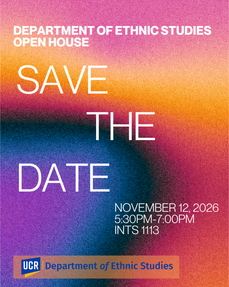 Department of Ethnic Studies Fall 2026 Open House flyer